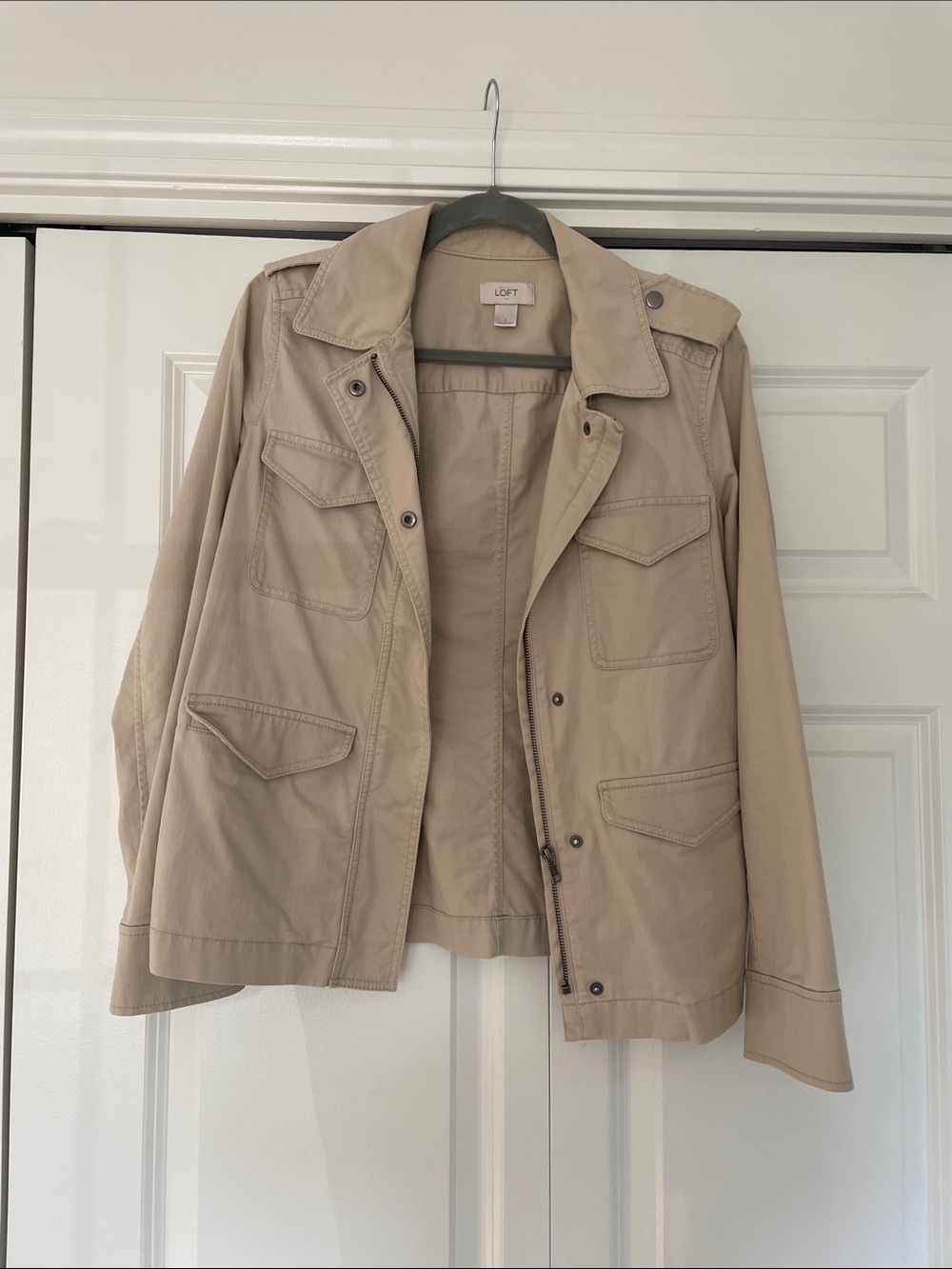 LOFT Tan Utility Jacket with Front Pockets